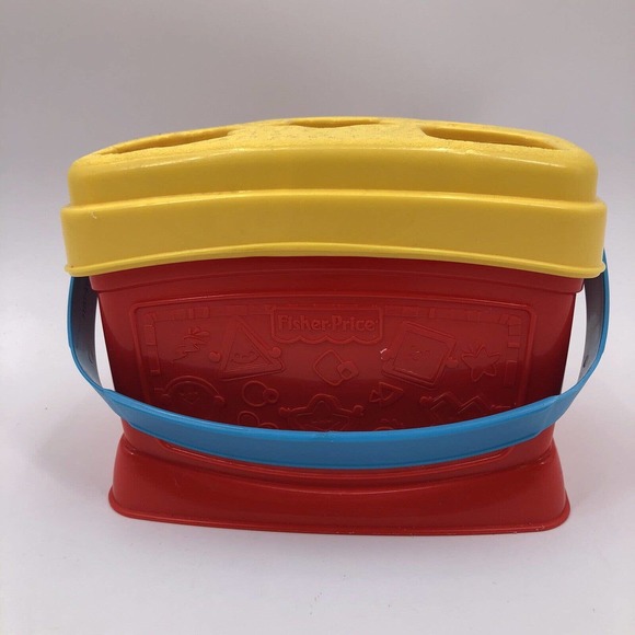 Fisher Price Shape Sorter Bucket with Blocks Handle Kids Toy 2006 Educational - Picture 4 of 8